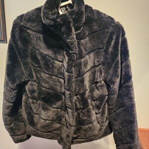 Windsor Plush Teddy Jacket - Charcoal Black
